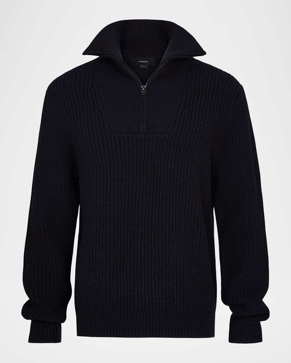Men & apos;s Heirloom Shaker Wool-Cashmere Quarter-Zip Sweater