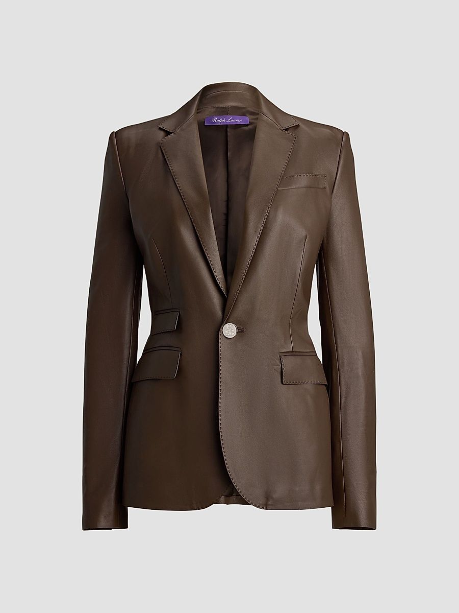 Women's Parker Leather Blazer - Sycamore - Size 8