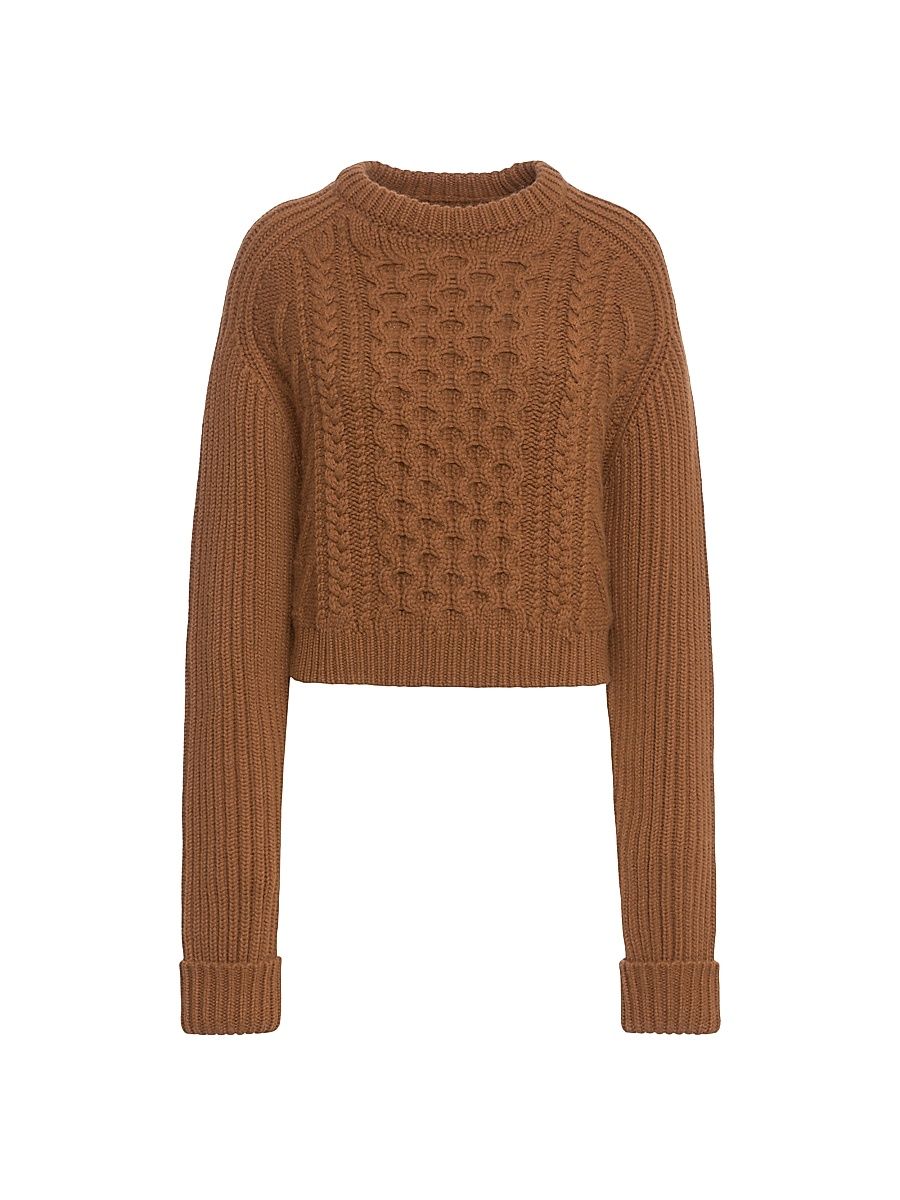 Women's Cable-Knit Cashmere Sweater - Garofano - Size 12