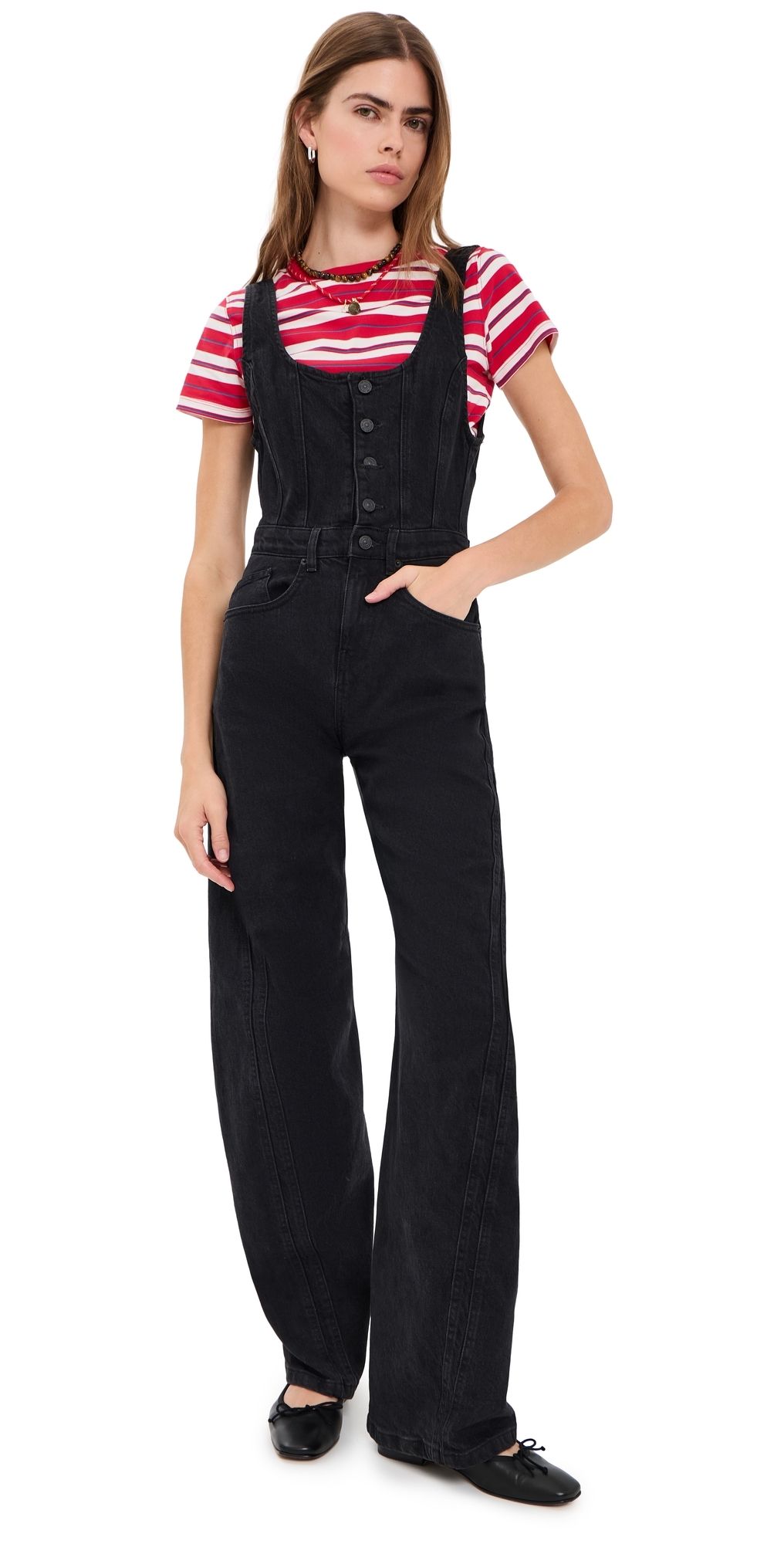 Free People Corsica Jumpsuit Raven XL