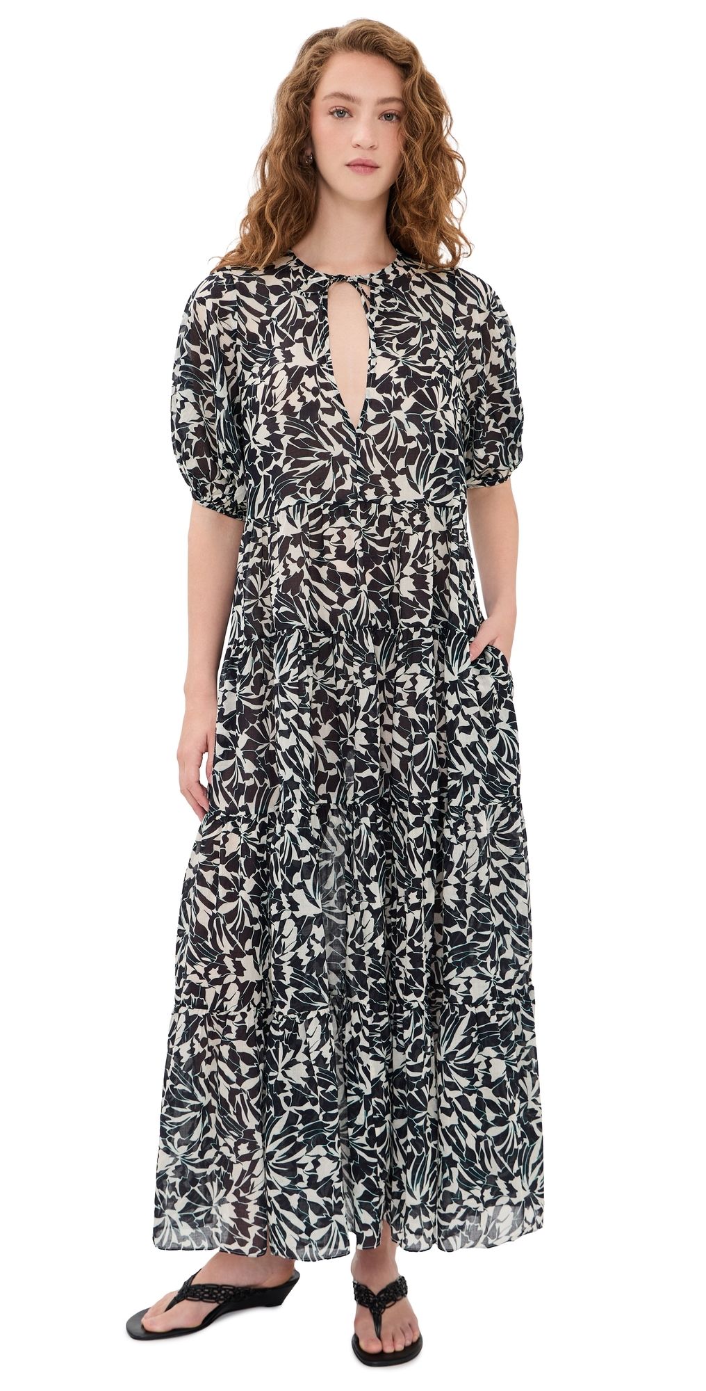 Ulla Johnson Neera Short Sleeve Coverup Dress Mercury XL