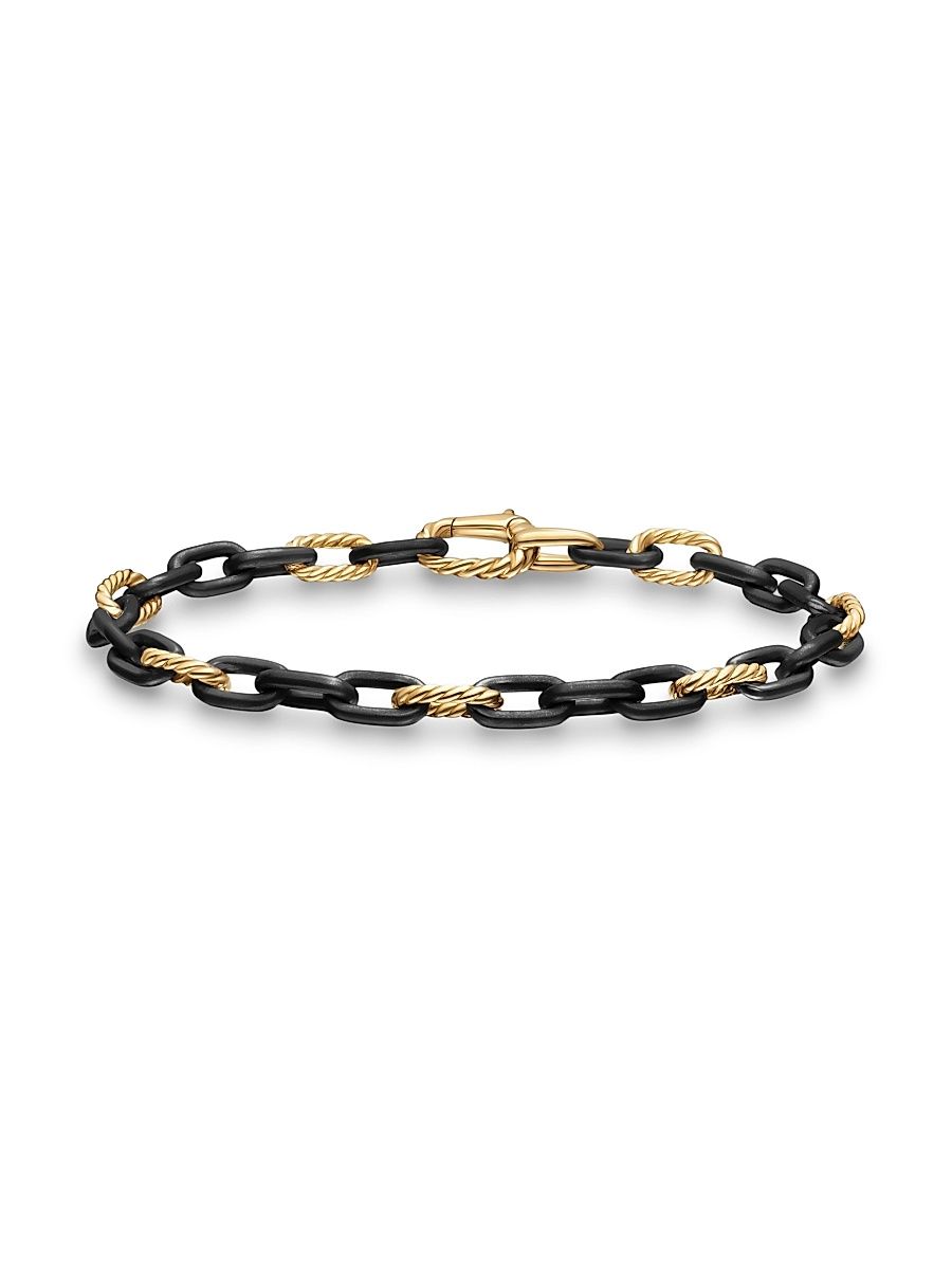 Men's DY Madison Chain Bracelet in Black Titanium - Black - Size Medium