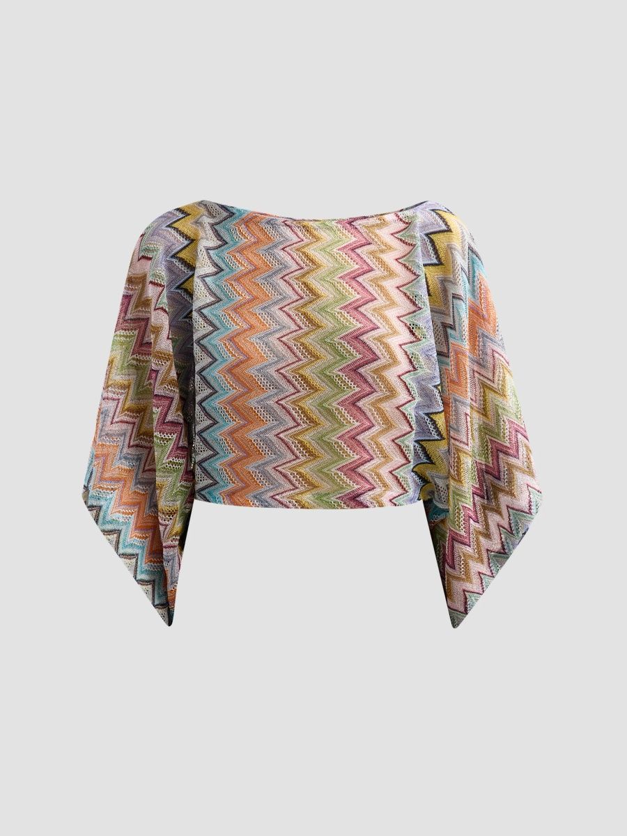 Missoni Women's Zigzag Draped-Sleeve Blouse - Multicolor - Size XS