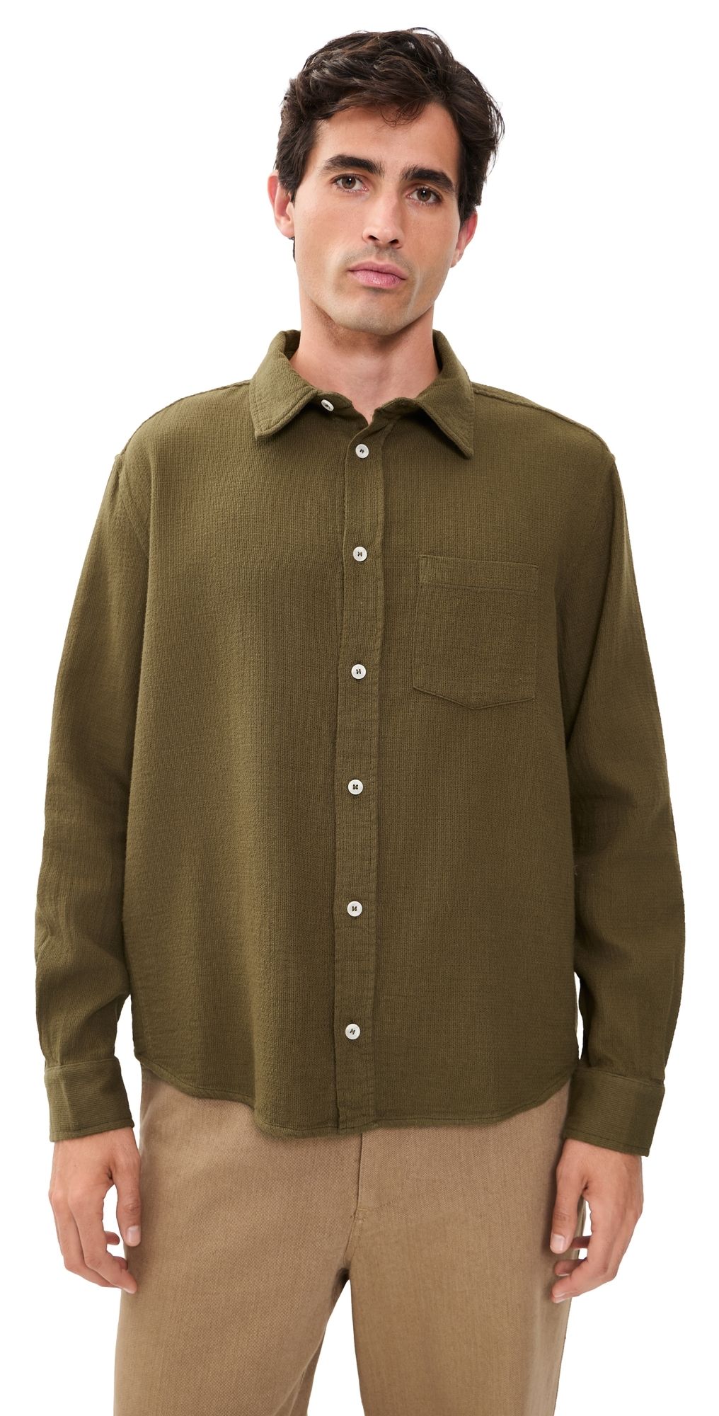 ASHER Atlas Button Down Shirt Moss L