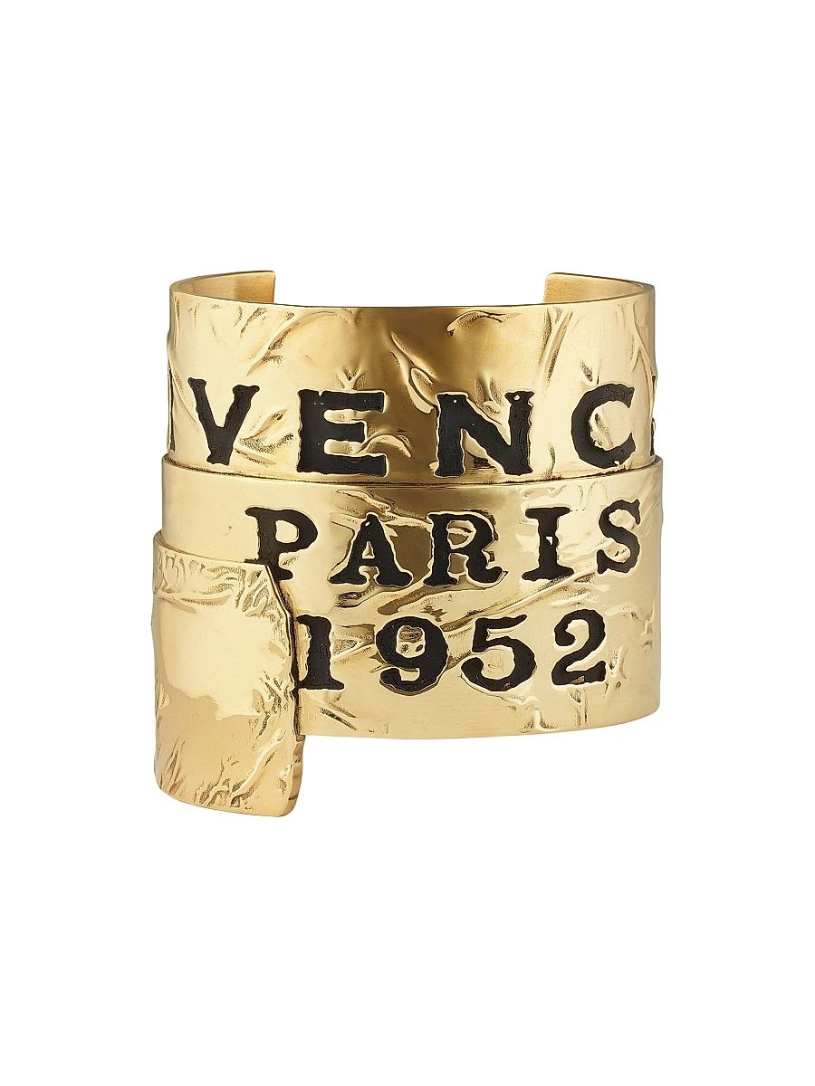 Women's Tape Cuff in Metal and Enamel - Antic Golden - Size Small