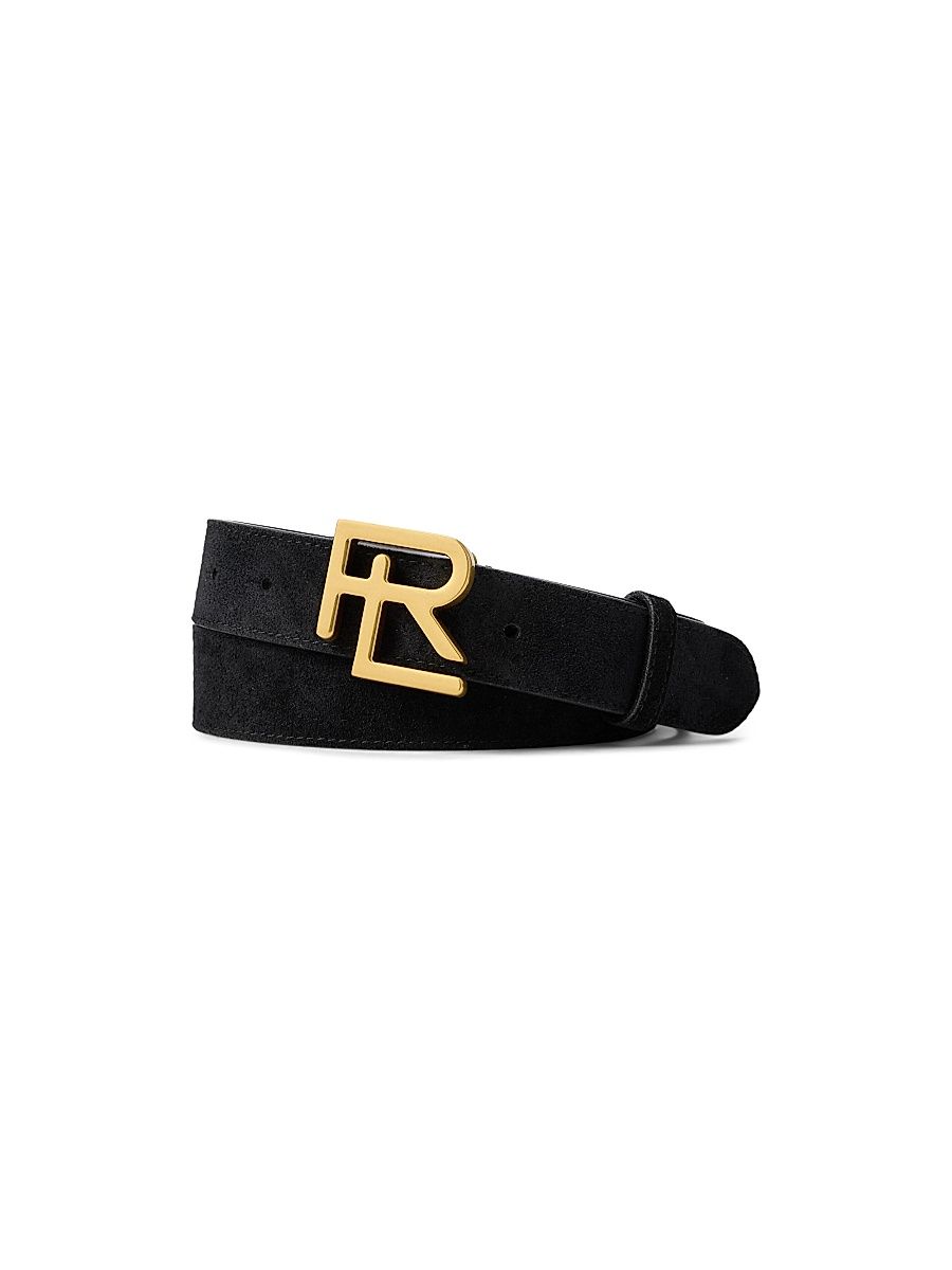 Men's RL Suede Belt - Black - Size 42