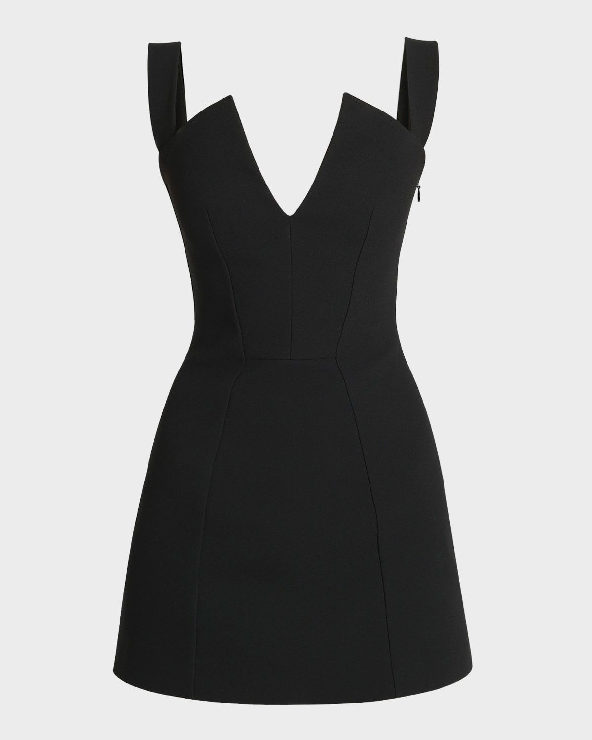 V-Collar Tailored Mini Dress