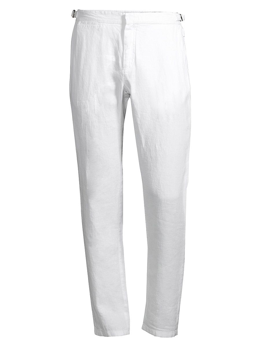 Men's Griffon Linen Trousers - White - Size 40
