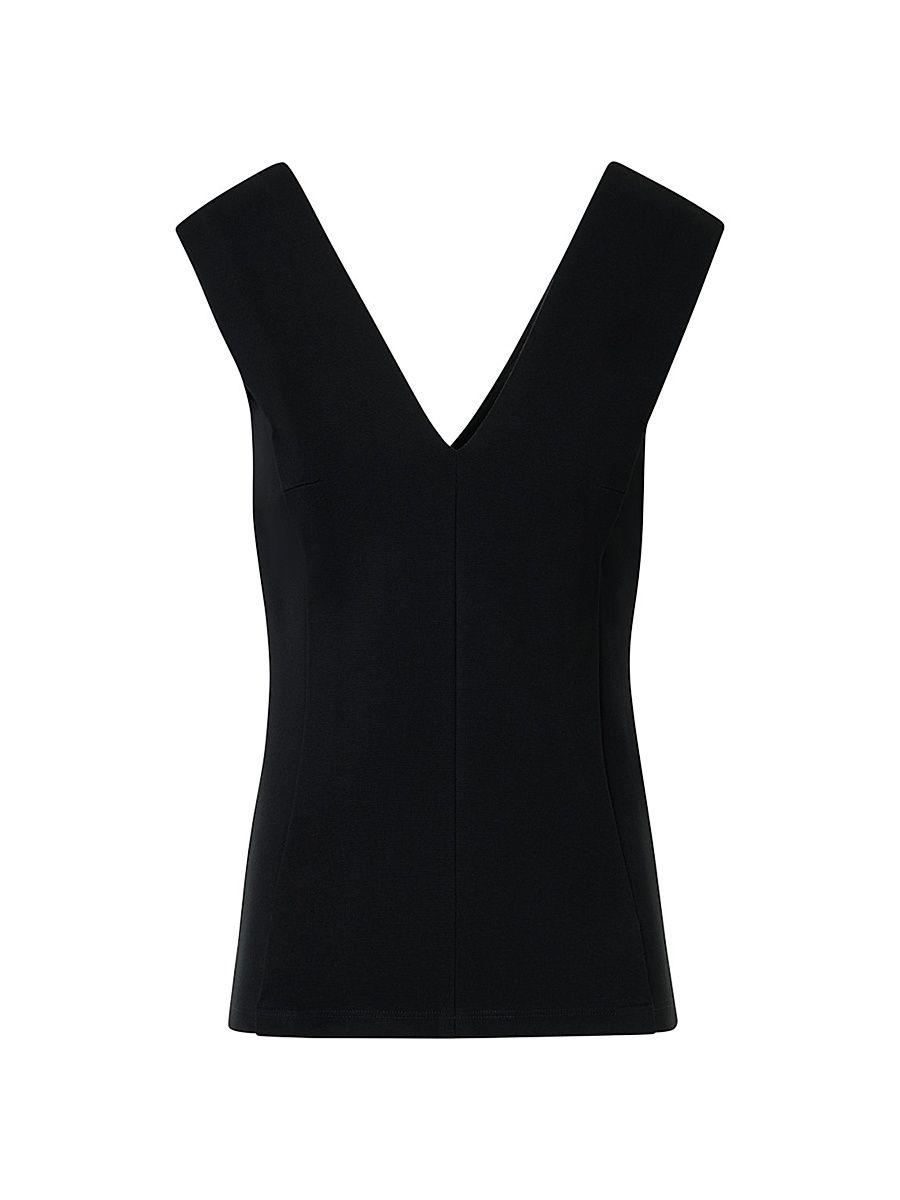 Women's V-Neck Jersey Top - Black - Size 16