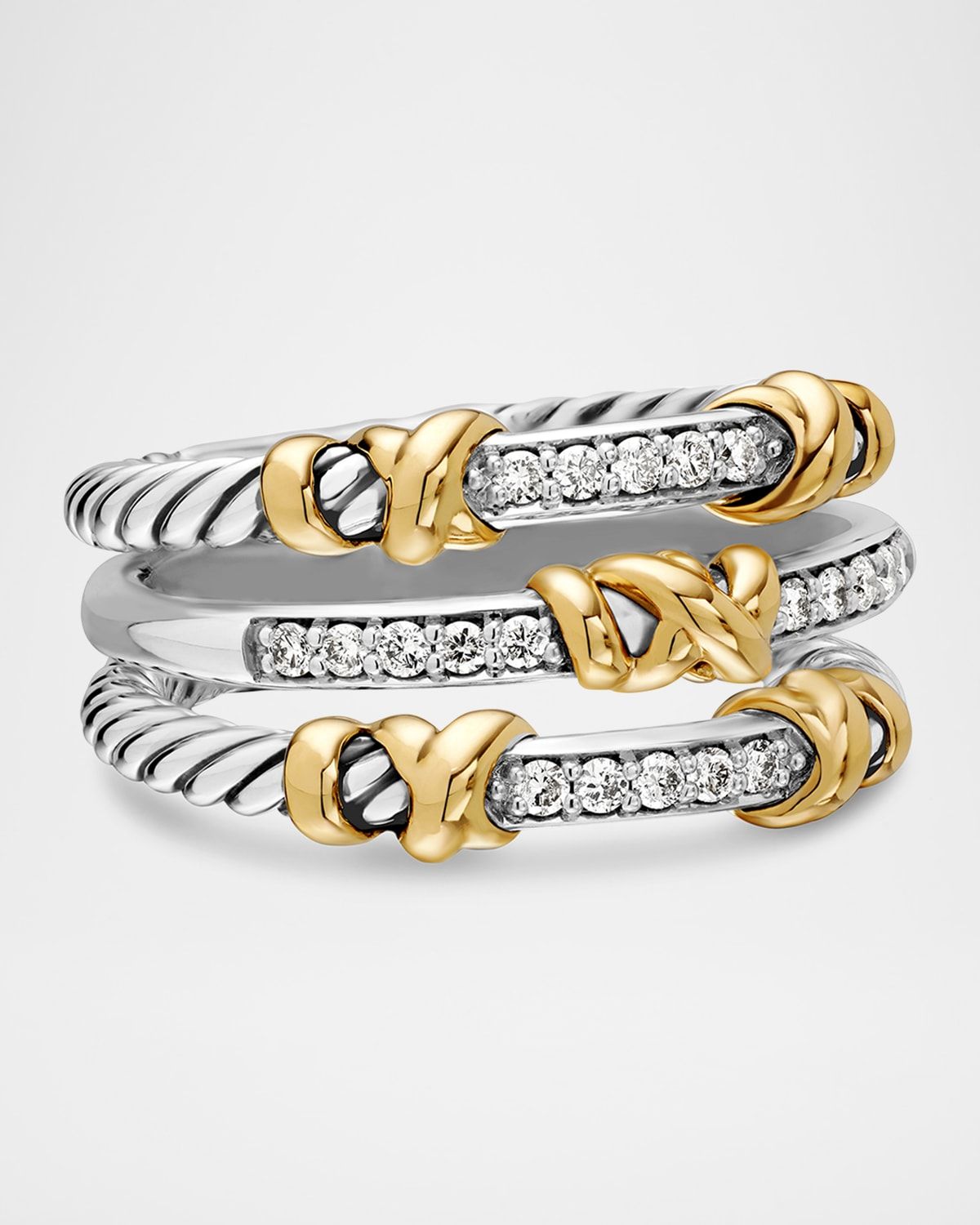 Helena Ring with Diamonds and 18K Gold in Silver