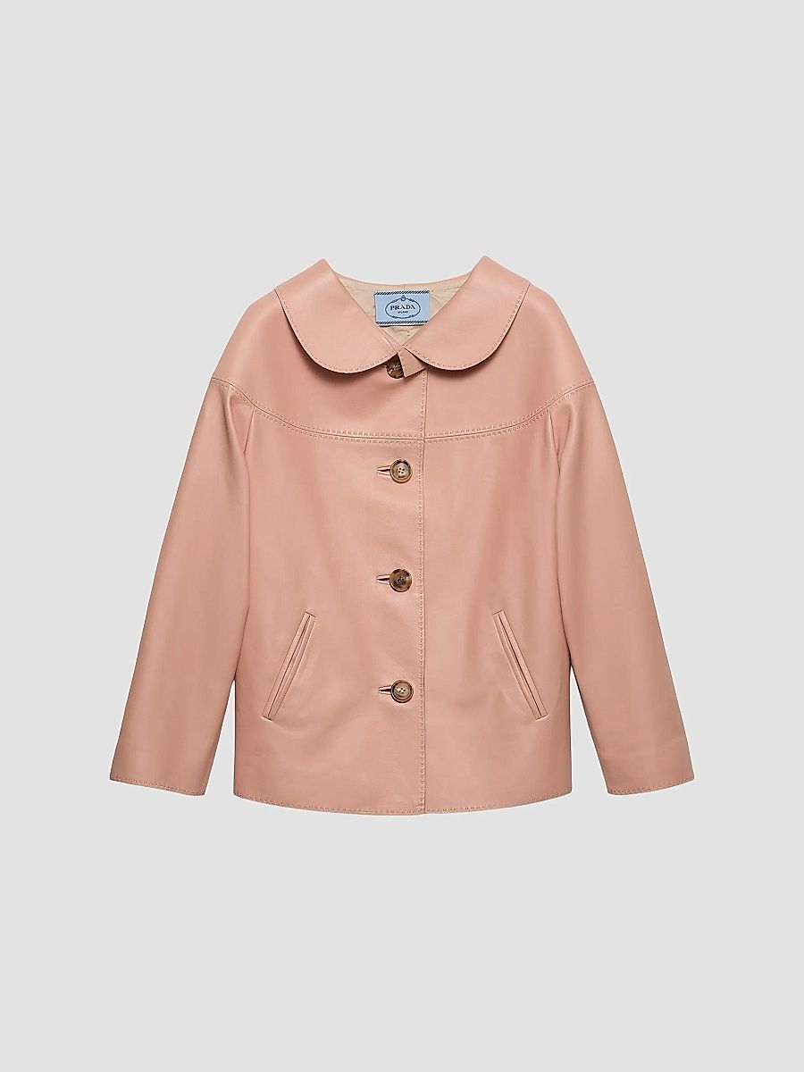 Prada Women's Nappa Leather Jacket - Orange - Size 10