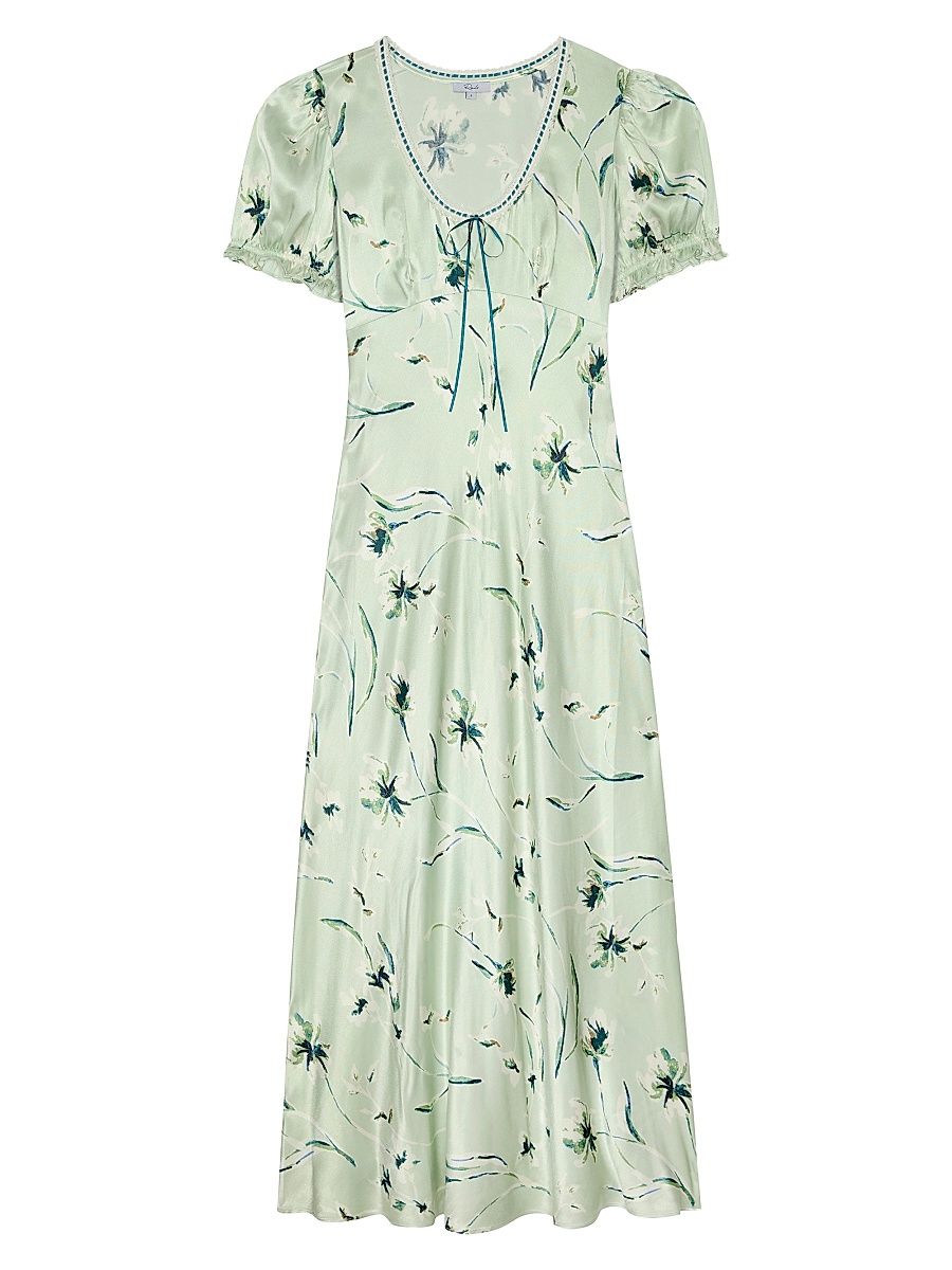 Women's Allison Floral Scoopneck Maxi Dress - Mint Linnea - Size XL