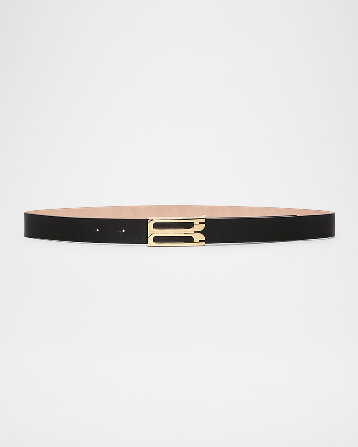 Jumbo Gold-Plated B-Logo Leather Belt