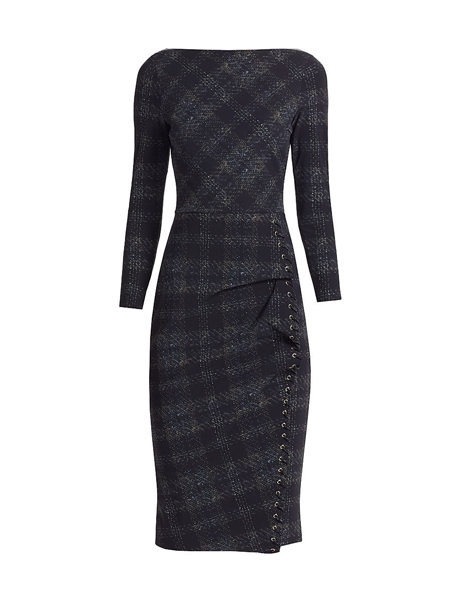 Women's Adlia Plaid Body-Con Midi-Dress - Winter Boucle - Size 18