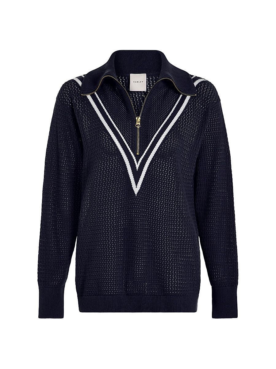 Women's Savannah Knit Half-Zip Pullover - Blue Nights - Size Small