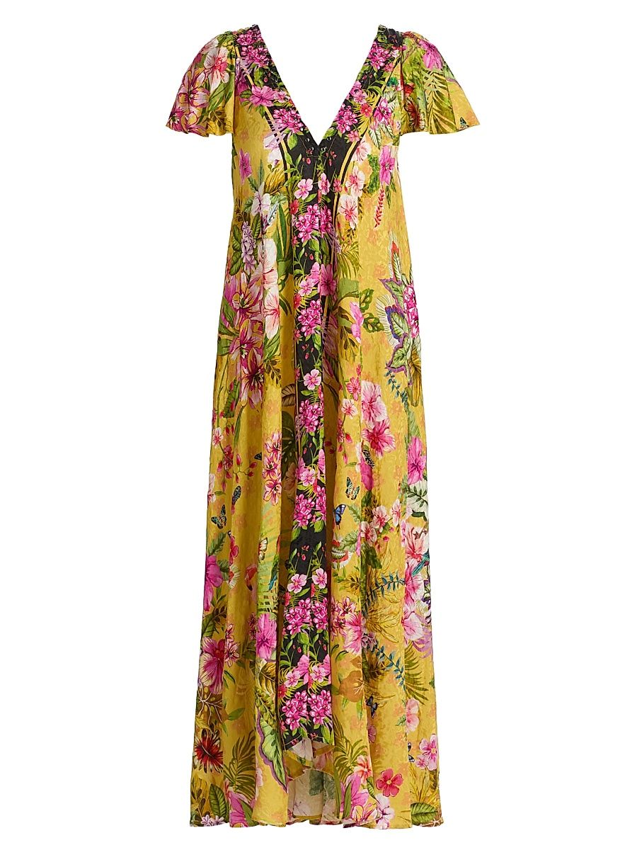 Women's Eva Flutter-Sleeve Midi-Dress - Amorina - Size Large