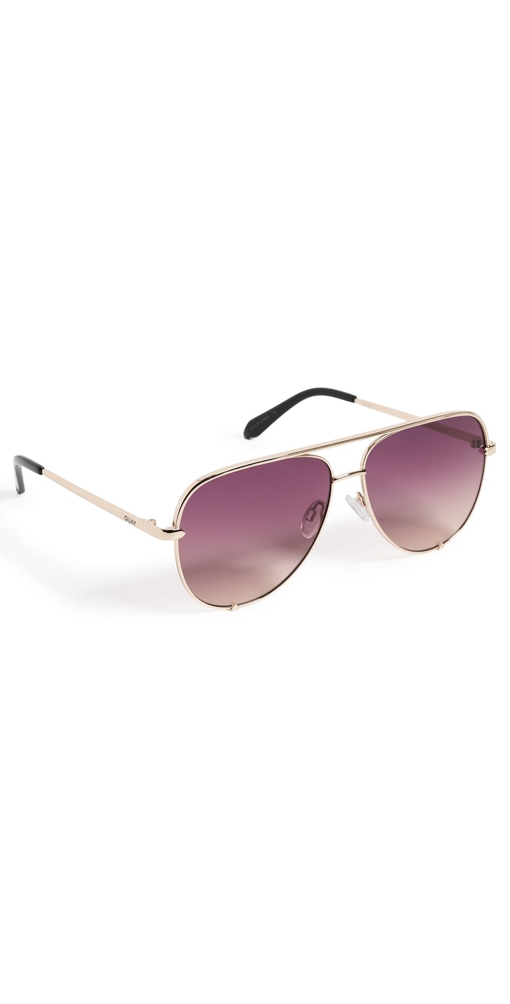 Quay High Key Extra Large Sunglasses Gold/Iris Do One Size