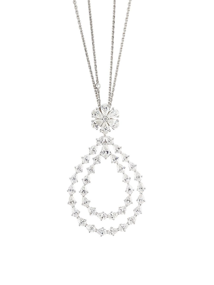 Women's L'Heure Du Diamant 18K White Gold & 8.86 TCW Diamond Pendant Necklace - White Gold