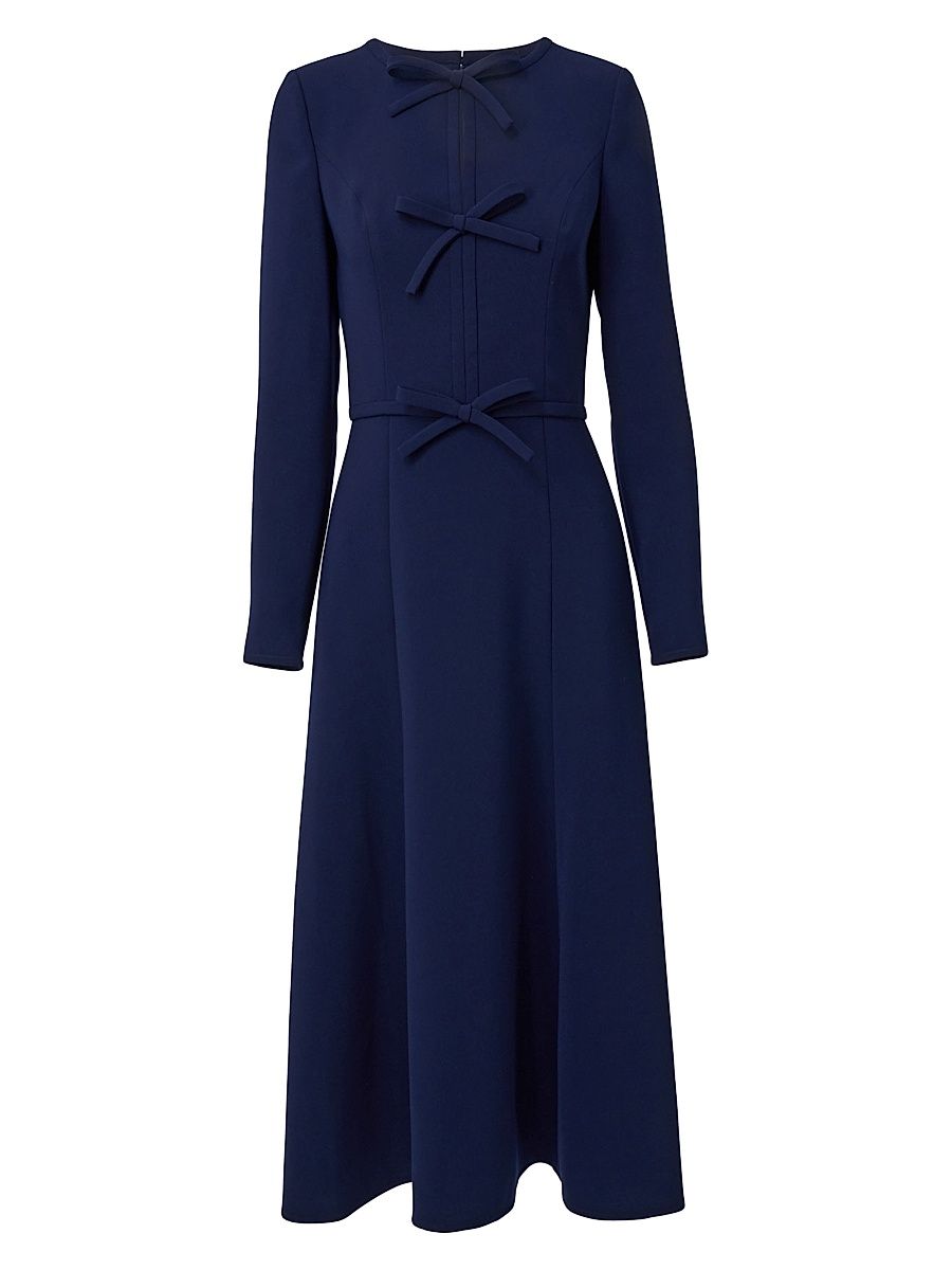 Women's Icon Triple Bow Midi-Dress - Midnight - Size 16