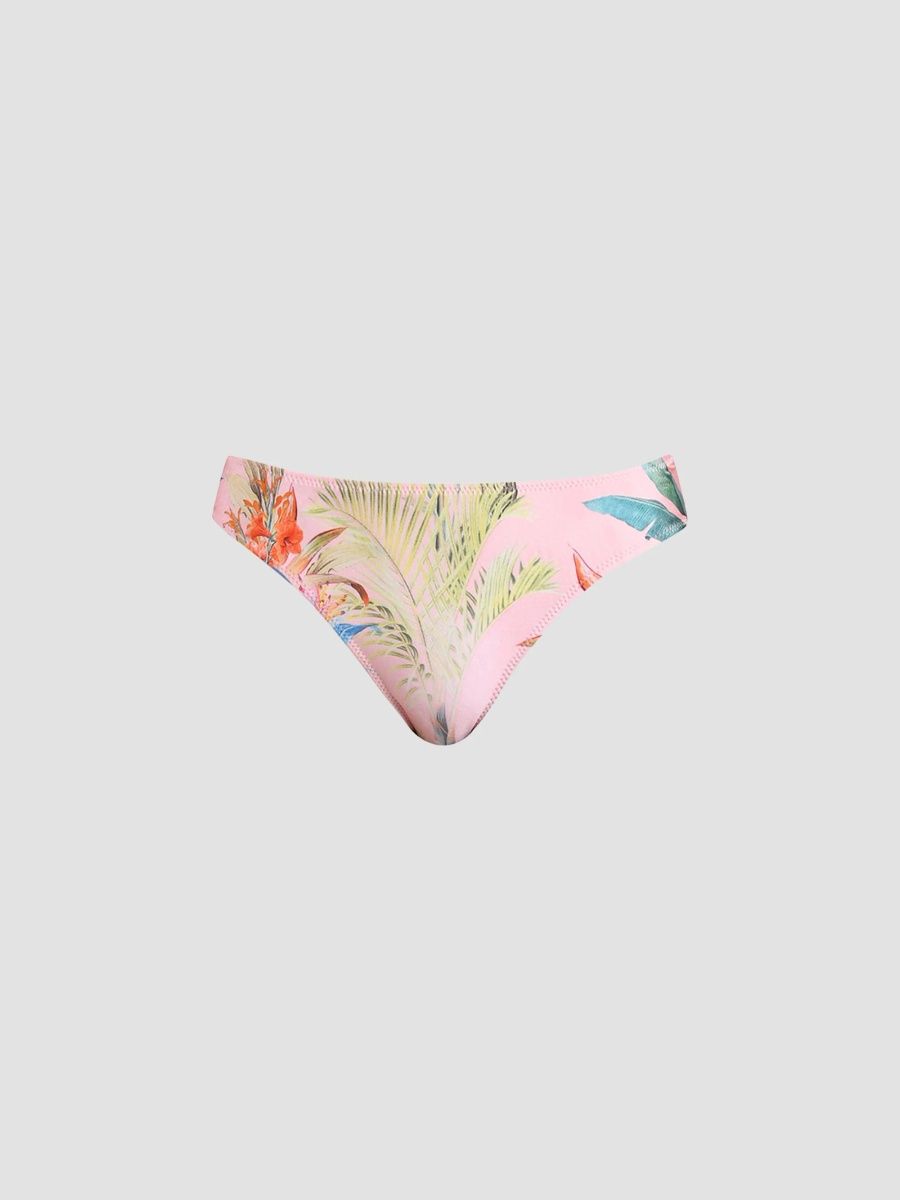 L'AGENCE Women's Nicole Colorful Palm Bikini Bottom - Multi - Size Large