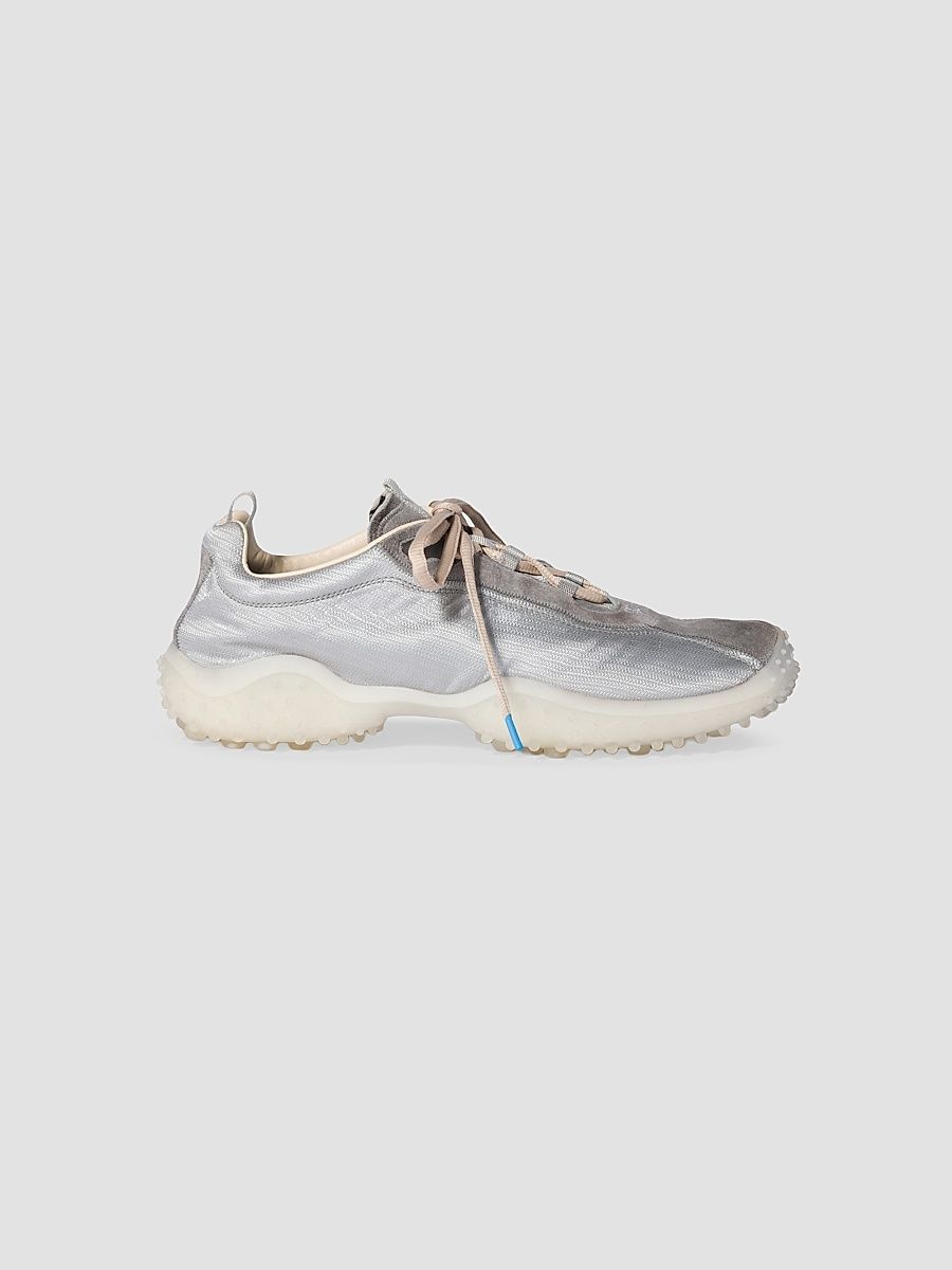 Miu Miu Women's Bubble Technical Fabric and Suede Sneakers - Grey - Size 5