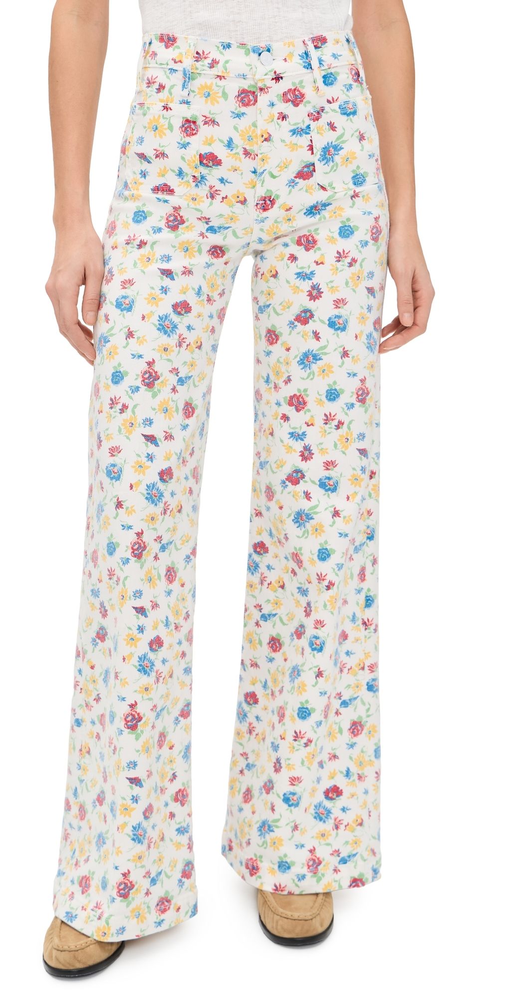 MOTHER Hustler Roller Sneak Jeans Rose Bowl 34