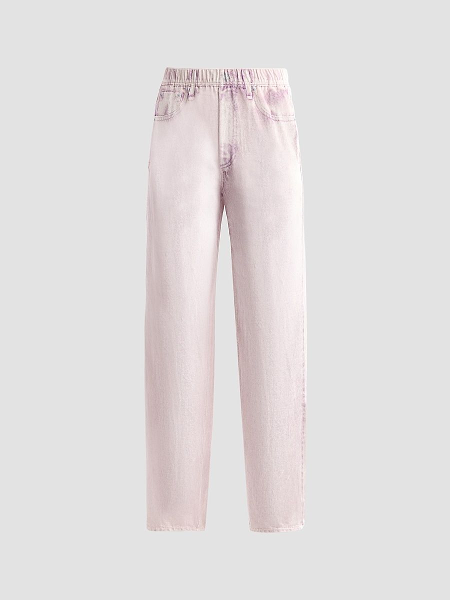 rag & bone Women's rb Miramar Velvet Wide-Leg Pants - Pink Marble - Size XL