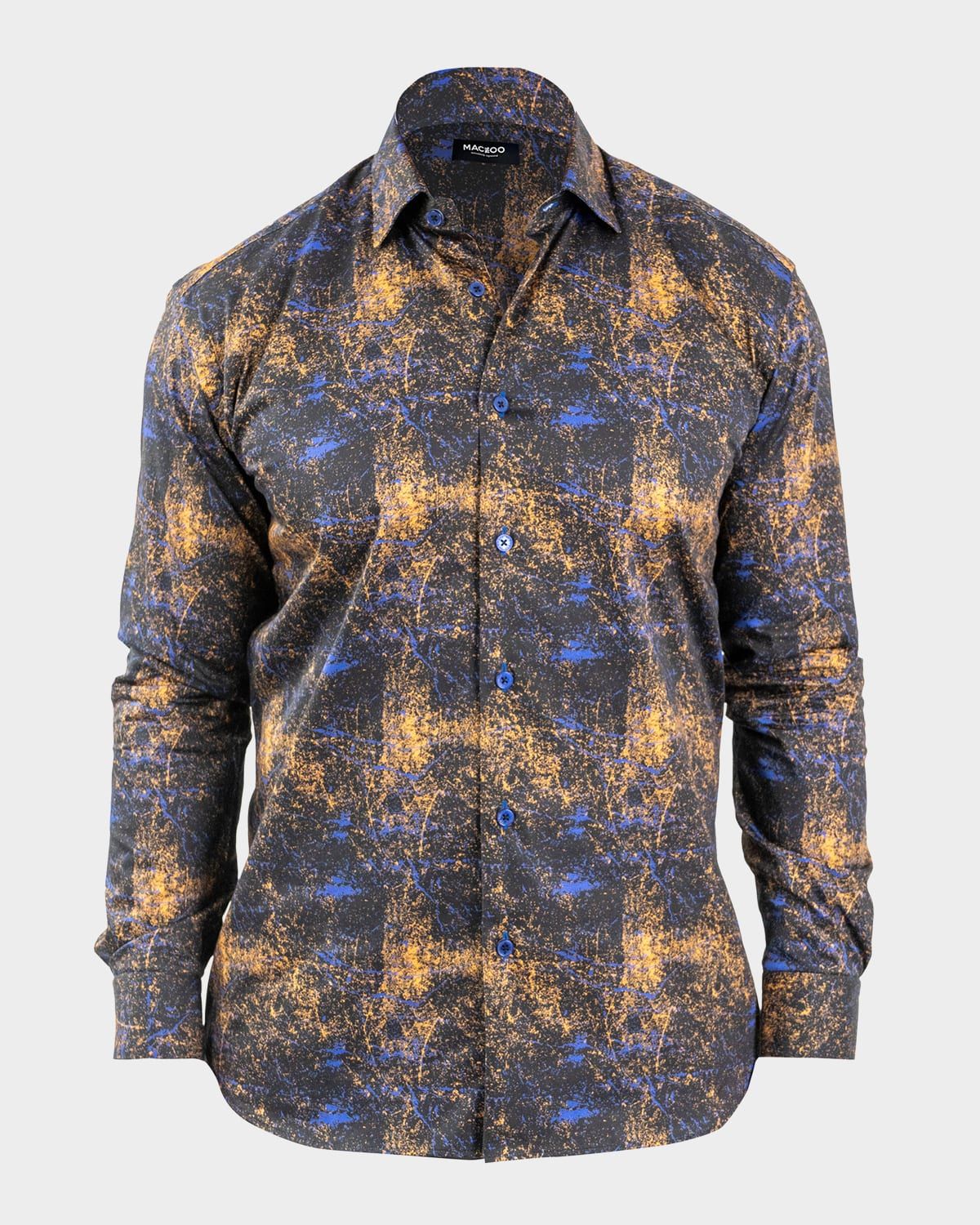 Men & apos;s Fibonacci Galaxy Splash Cotton Sport Shirt