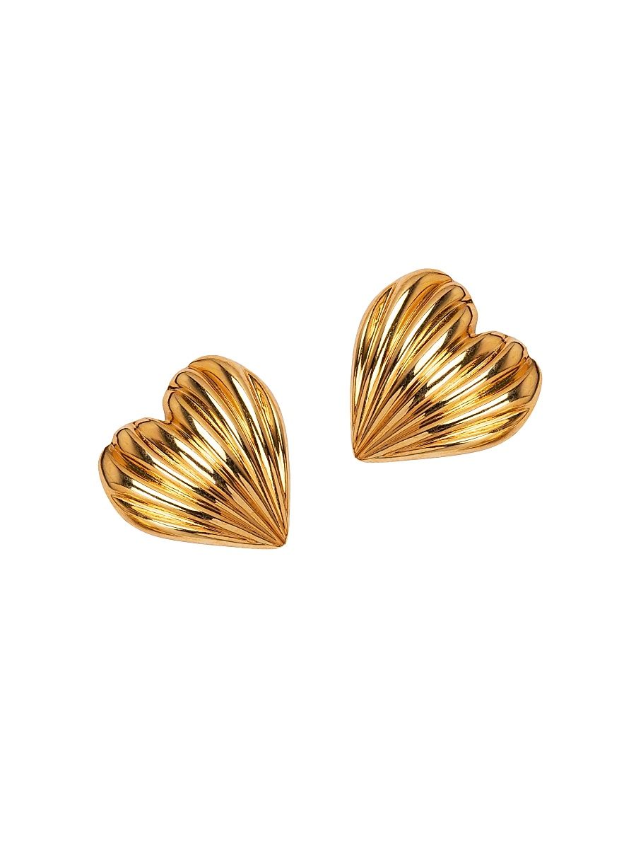 Women's Libi 18K-Gold-Plated or Silvertone Heart Stud Earrings - Gold