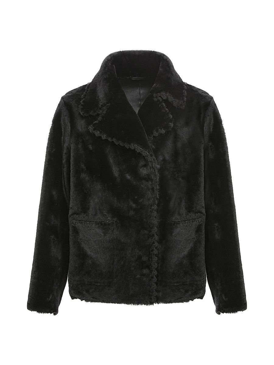 Women's Reversible Select Shearling Lamb Jacket - Black - Size Medium
