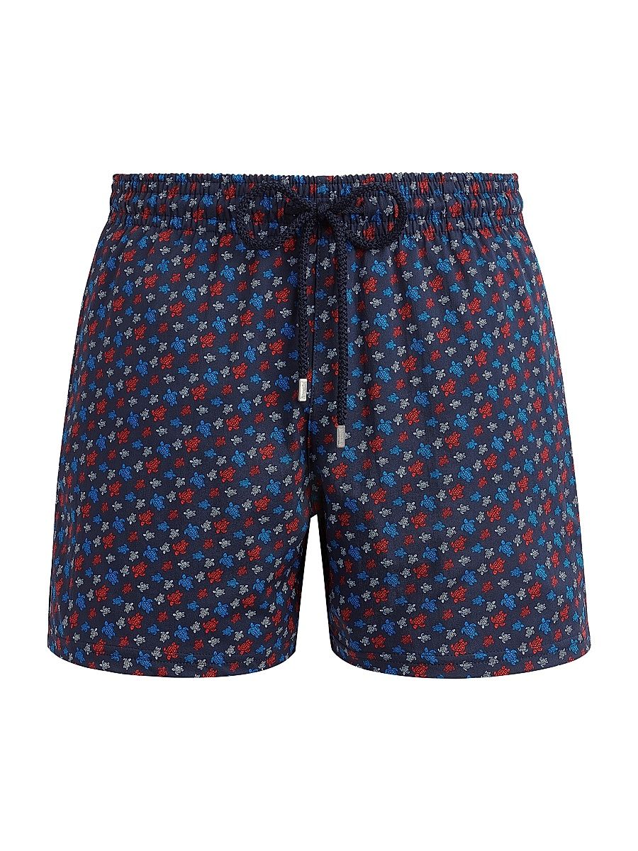 Men's Turtle Print Swim Trunks - Navy Blue Marine - Size Medium