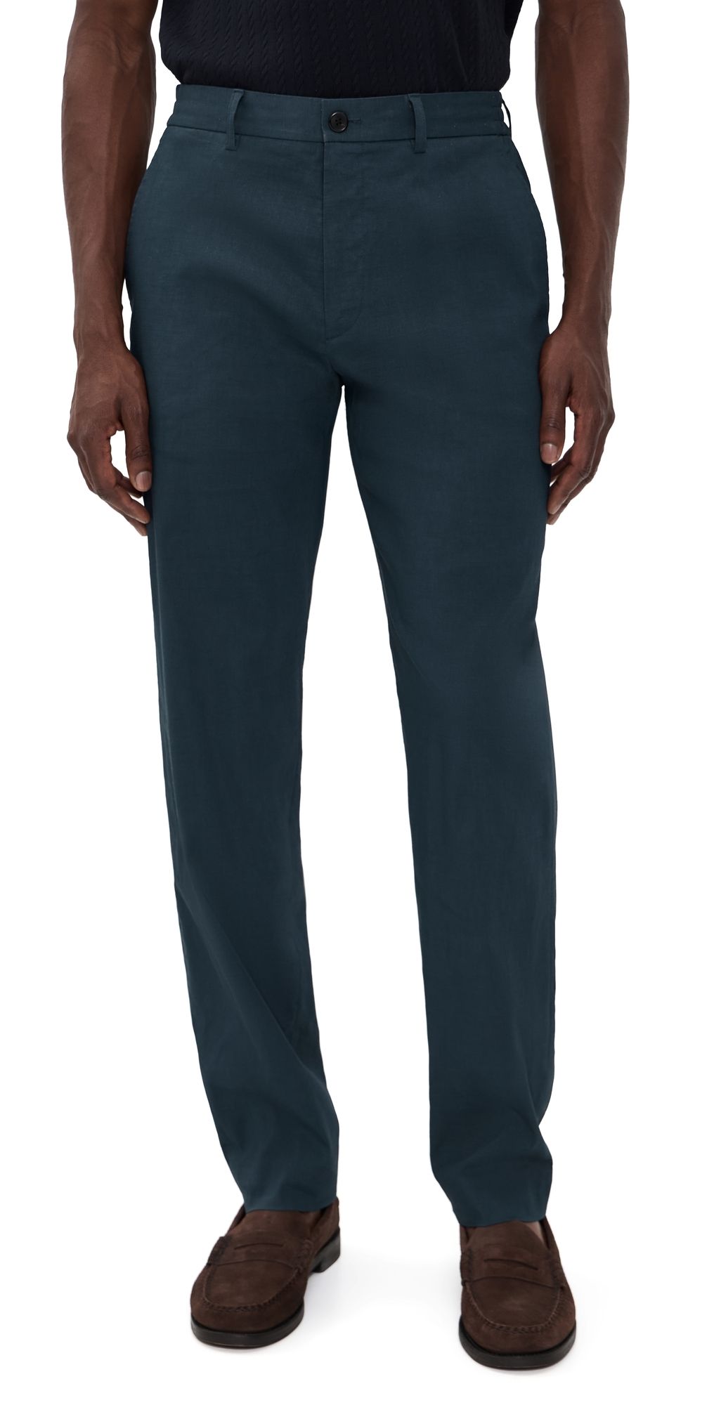Theory Standard Pants in Good Linen Dark Blue Wing 30