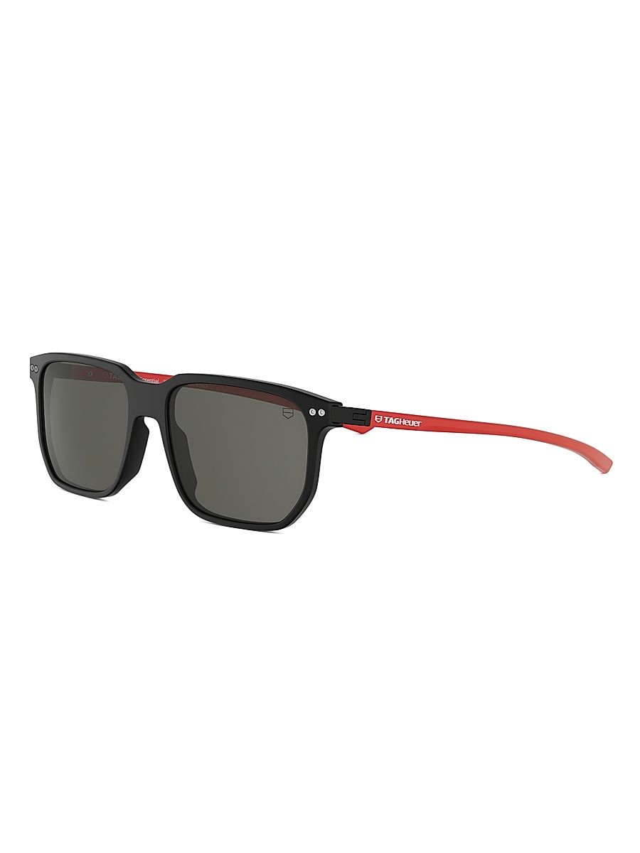 Men's Essential 56MM Square Sunglasses - Matte Black Smoke