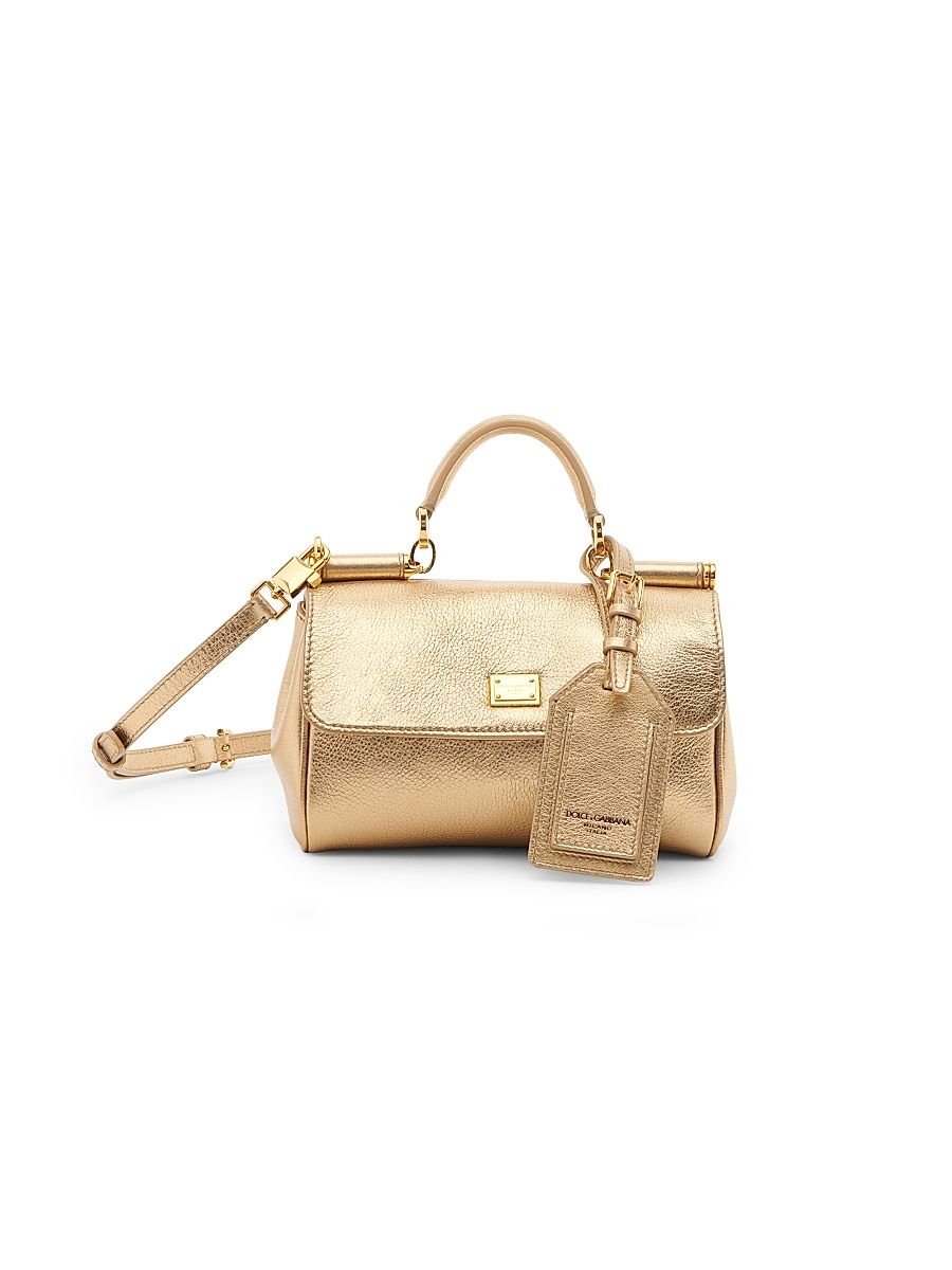 Women's Metallic Top Handle Bag - Oro