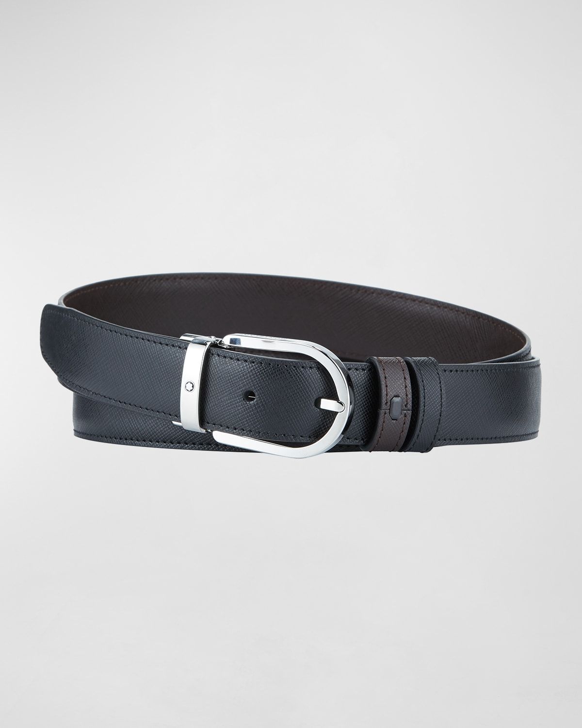 Men & apos;s Horseshoe-Buckle Reversible Leather Belt