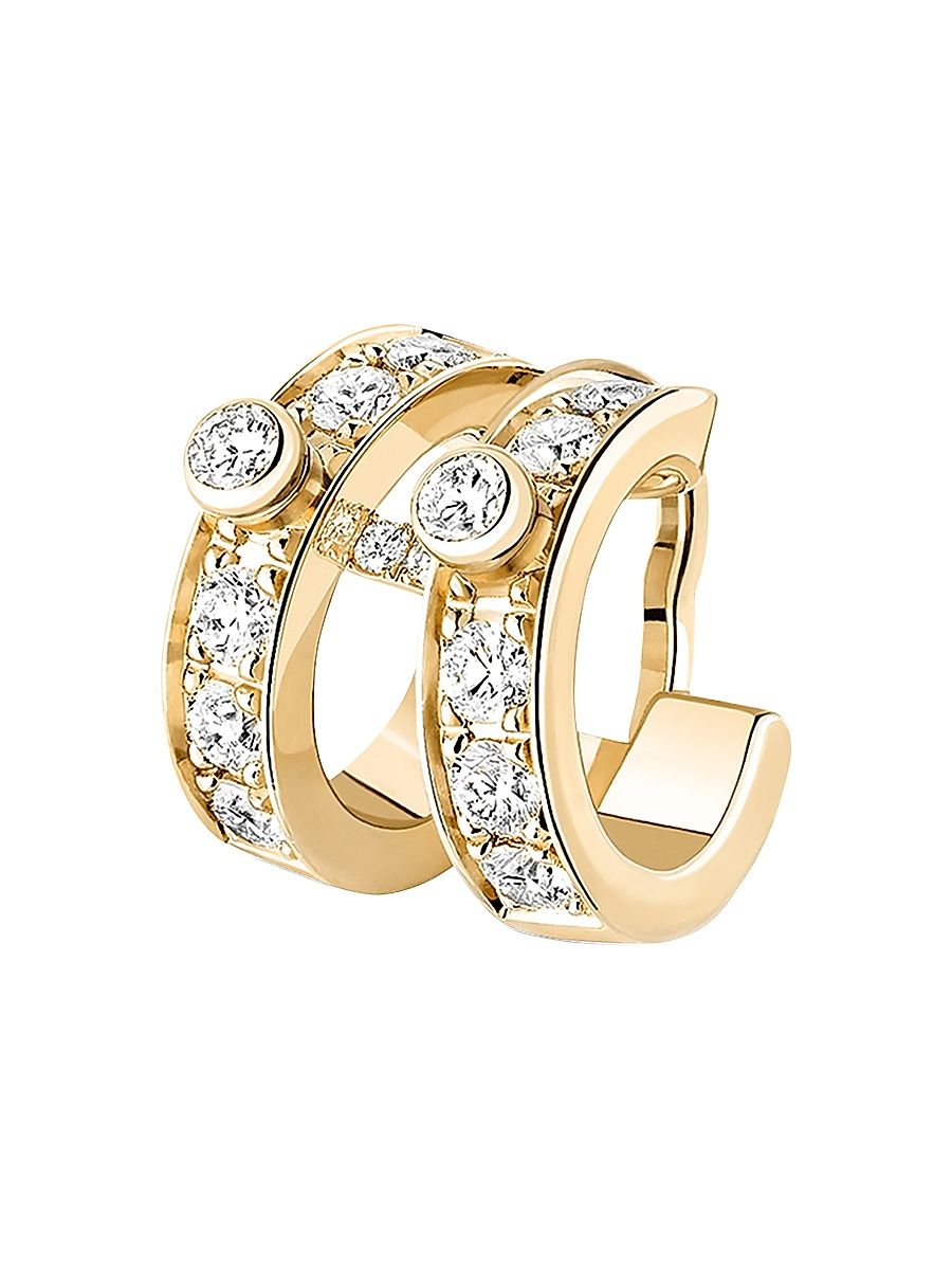 Women's Mood Eternity Tuxedo 18K Yellow Gold & 0.39 TCW Diamond Single Ear Clip - Yellow Gold