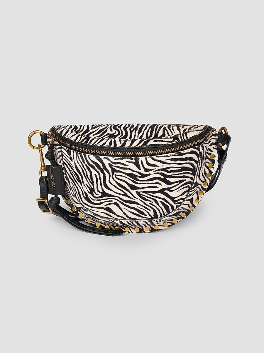 Isabel Marant Women's Skano Zebra-Print Calf-Hair Belt Bag - Zebra