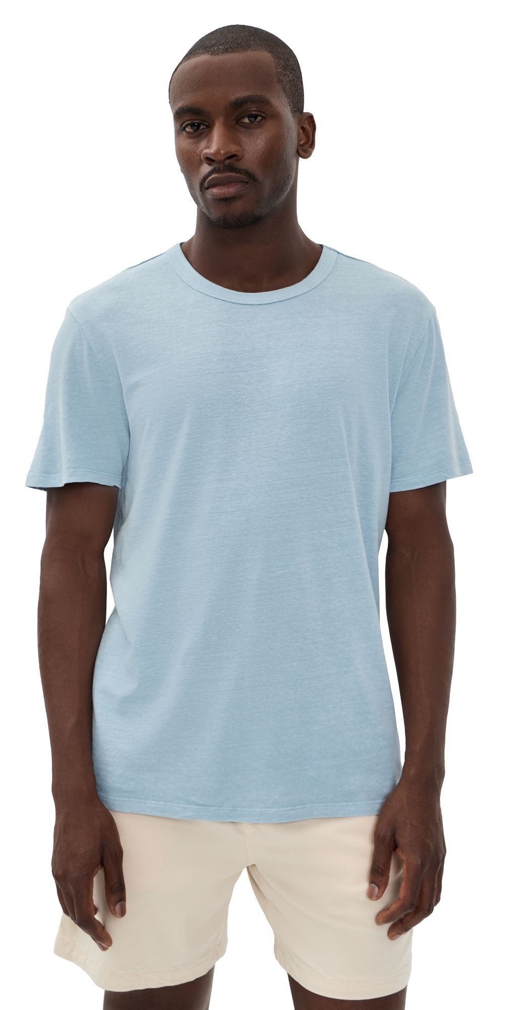 Marine Layer Relaxed Hemp Cotton Tee Soft Chambray XL