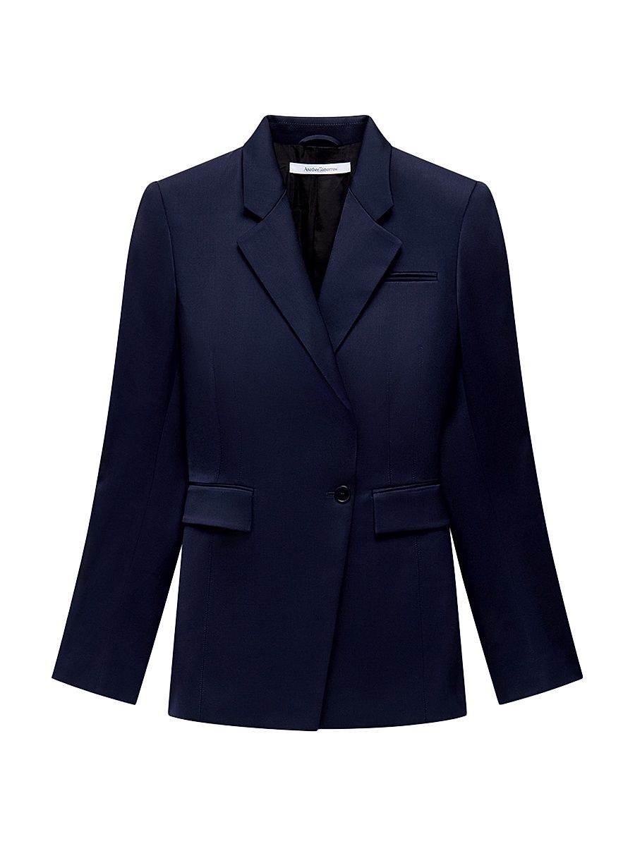 Women's Seamed Waist Jacket - Navy - Size 18