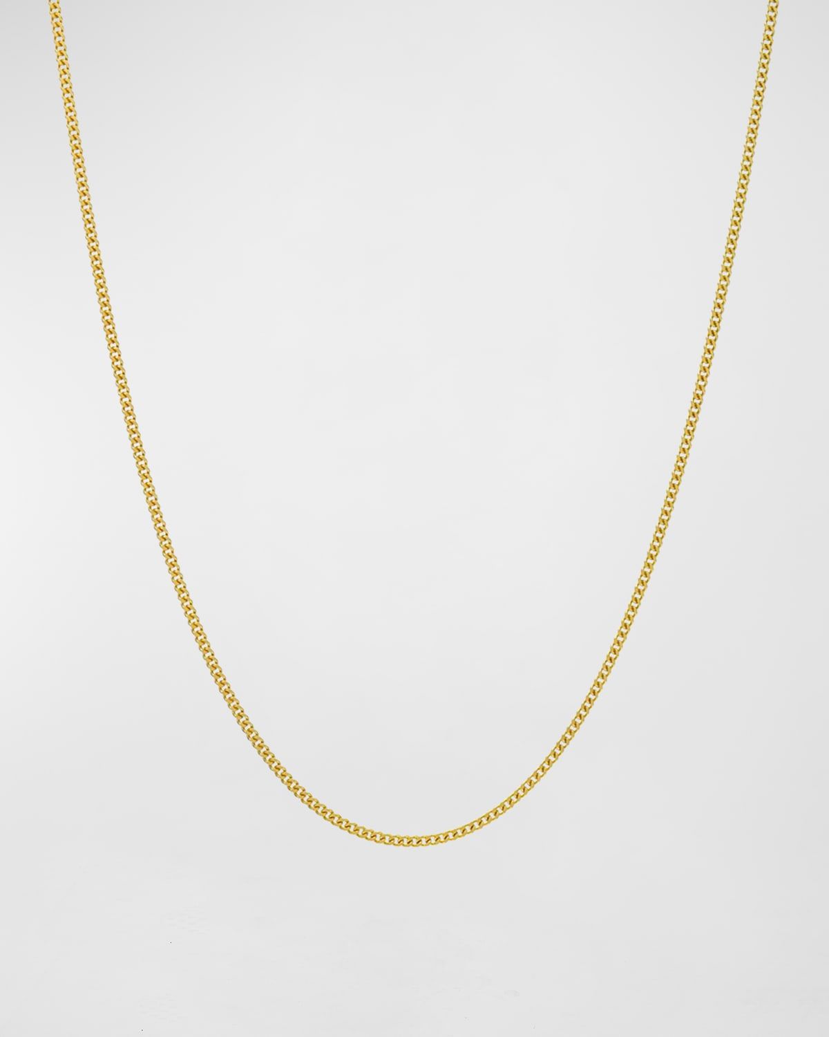 14K Gold Baby Flat Curb Chain Necklace