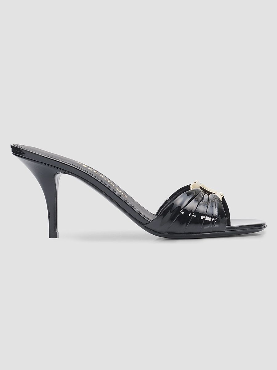 Women's Witty Gancini Toe 70MM Leather Kitten Heel Mules - Nero - Size 11