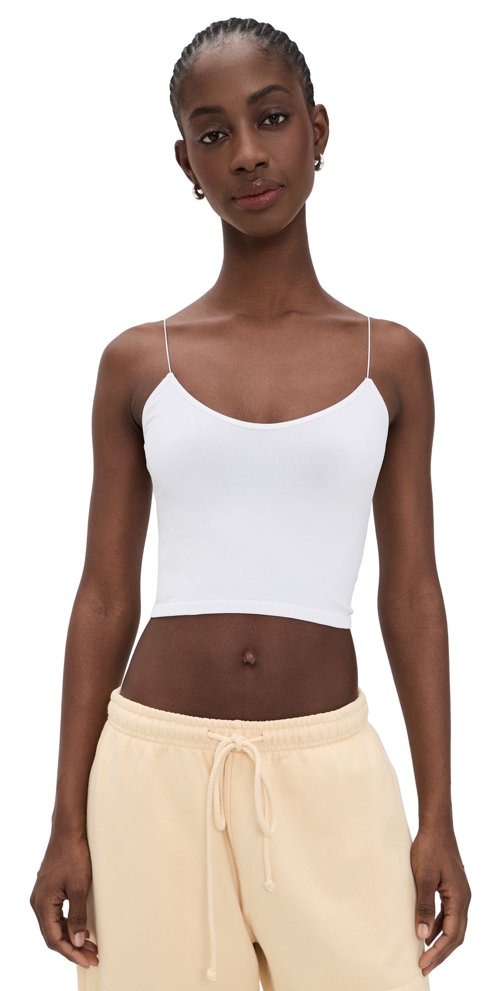 Free People Skinny Strap Seamless Brami White M/L