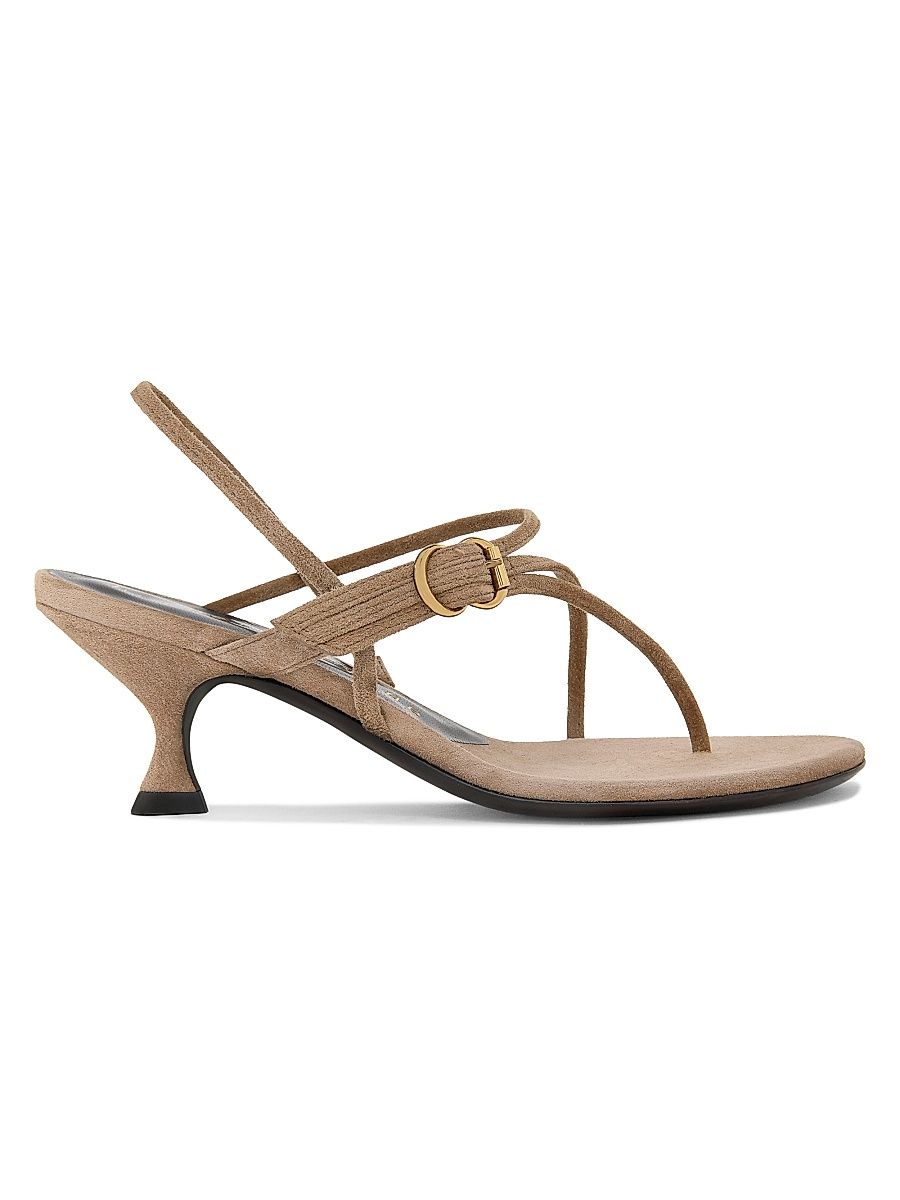 Women's Starry-Eyed 50MM Suede Slingback Sandals - Cigar - Size 11