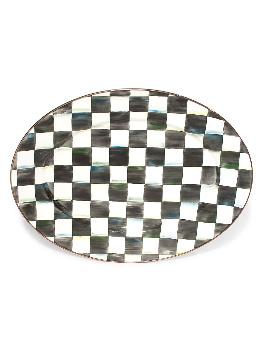 Checked Oval Platter - Courtly Check - Size Large