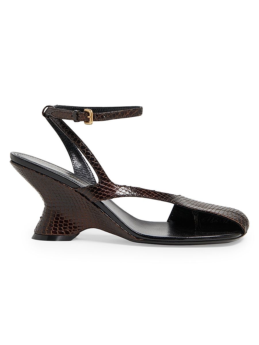 Women's Asymmetrical Leather Sandals - Black - Size 9.5