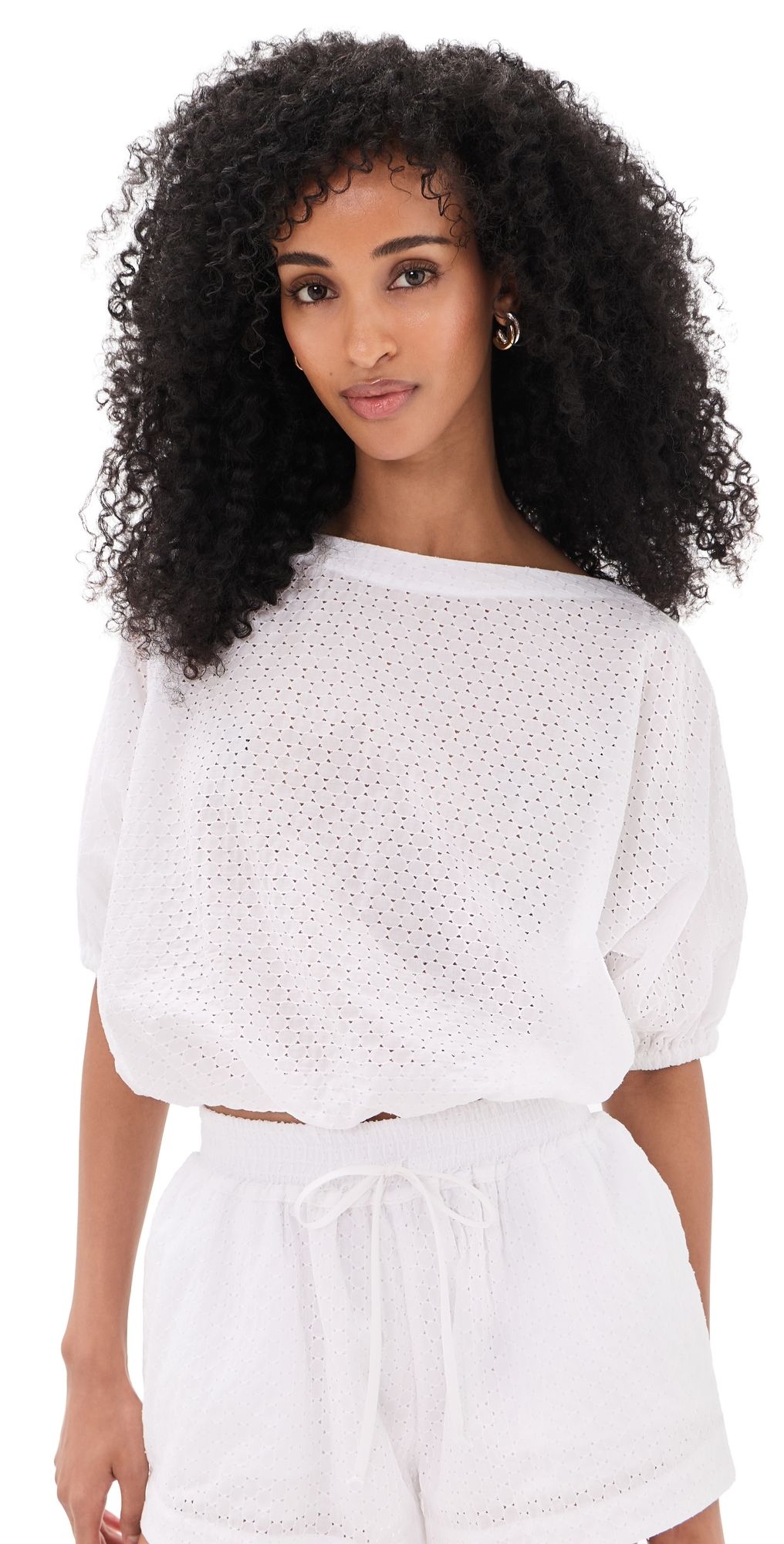 Secular Coco Birdseye Top White Eyelet L