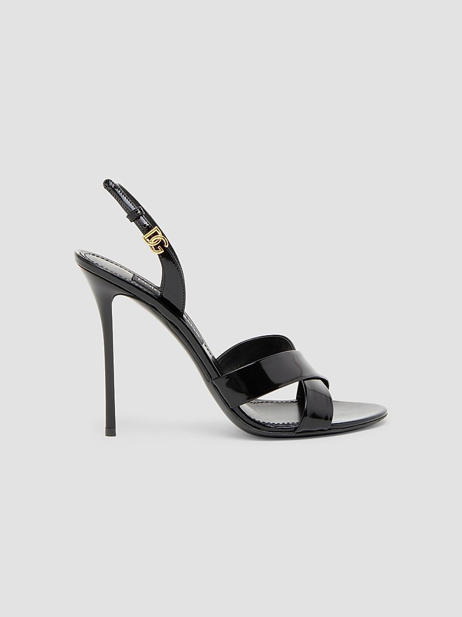 Women's 105MM Leather Slingback Sandals - Nero - Size 8