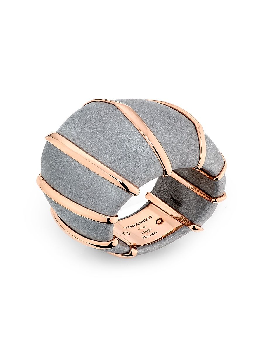 Women's Ardis Aluminum & 18K Rose Gold Ring - Aluminum And Rose Gold - Size 6.75