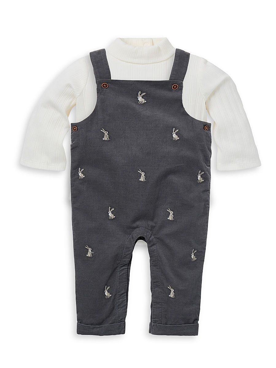 Baby Boy's Bodysuit & Embroidered Corduroy Overalls Set - Size 18 Months