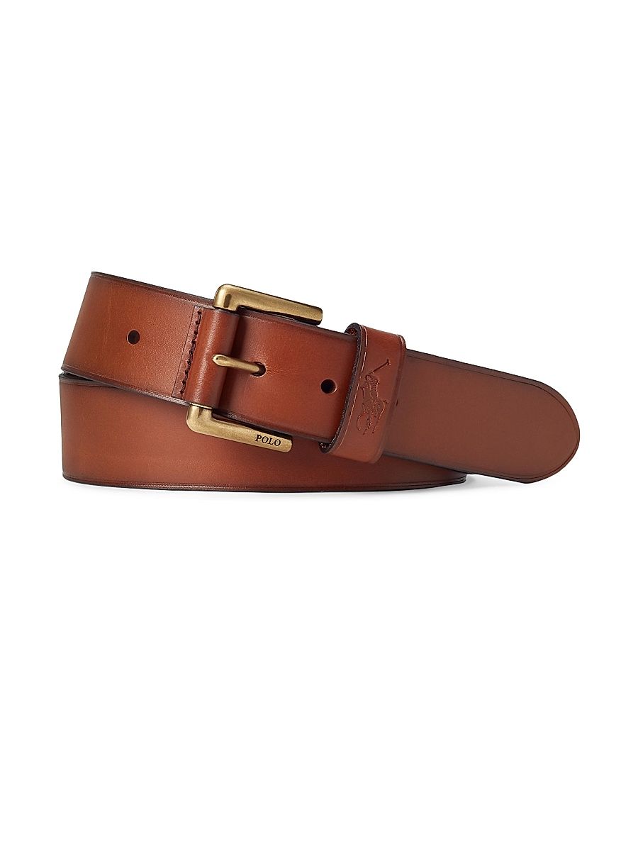 Men's Pony Keeper Leather Belt - Tan - Size 36